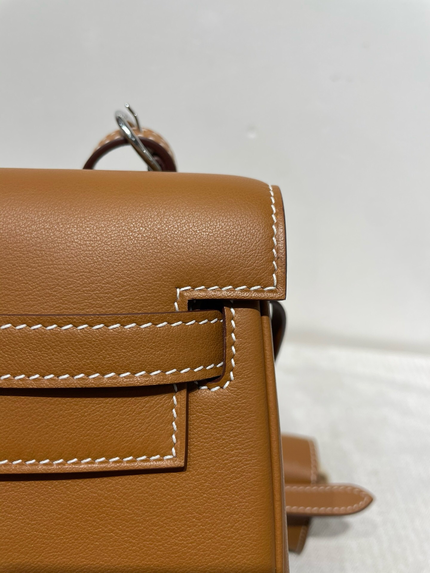 Hermes Kelly Ado Pockets Backpack In Brown Swift Leather